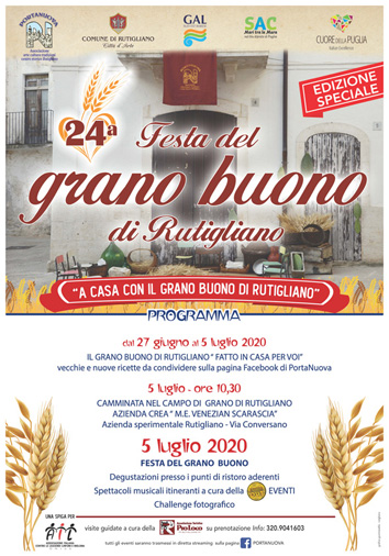 Il CREA Agricoltura e Ambiente partecipa alla 24^ Festa del grano buono di Rutigliano (BA): "A casa con il grano buono di Rutigliano"