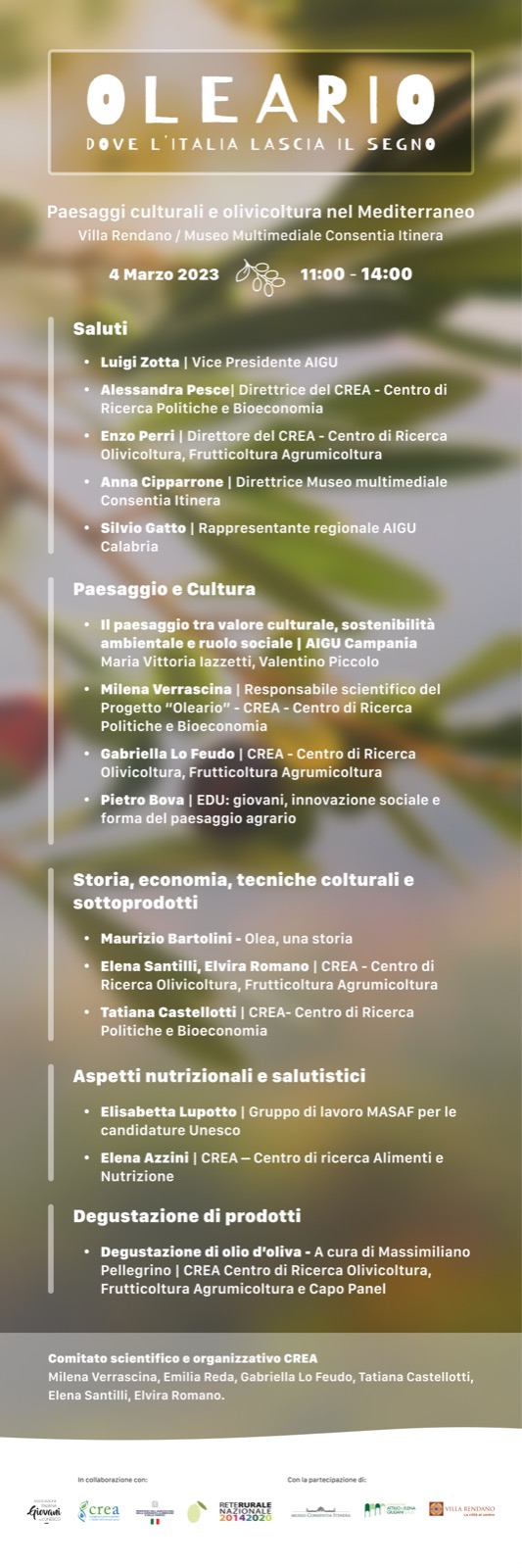 &ldquo;Oleario, dove l&rsquo;Italia lascia il segno. Paesaggi culturali e olivicoltura nel Mediterraneo&rdquo;